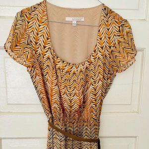 BR heritage, orange, brown and cream dress